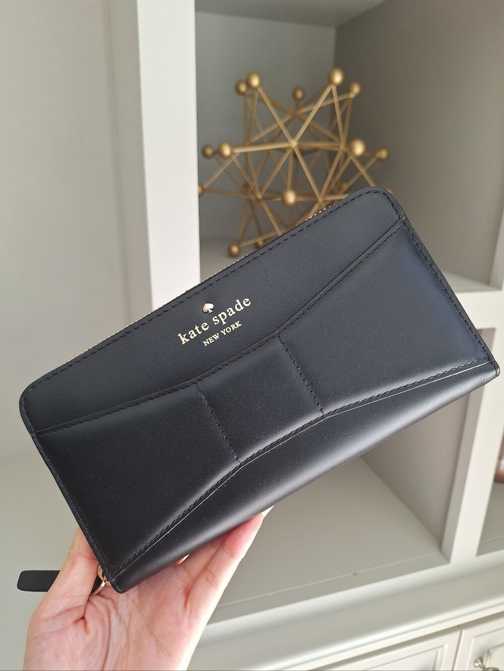 Kate Spade 2 Park Avenue Lacey Zip Around Wallet Black Leather $248